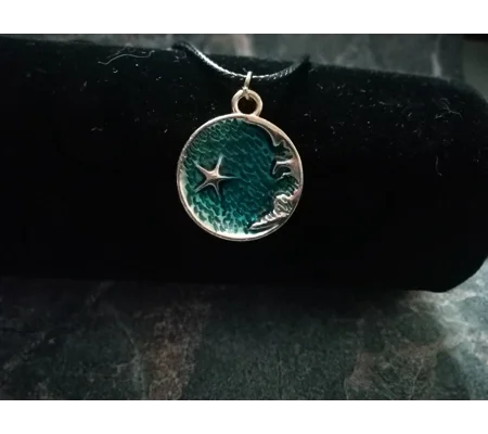 turquoise moon and stars choker