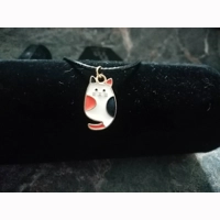 orange and white cat choker