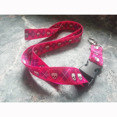 pink skull lanyard