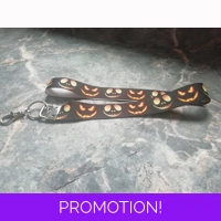 spooky faces lanyard