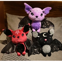Black Vampire Bat Plush Toy 30cm