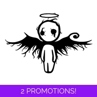 Emo Angel Sticker Large