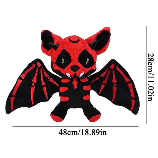 Red Skeleton Bat Plush Toy