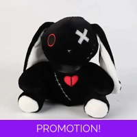 Black Dark Rabbit Plush Toy 25cm