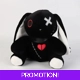Black Dark Rabbit Plush Toy 25cm