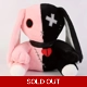 Black & Pink Dark Rabbit Plush Toy 25cm