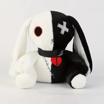 White & Black Dark Rabbit Plush Toy 25cm