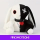 White & Black Dark Rabbit Plush Toy 25cm