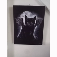 Batcat Vampire Kitten Canvas