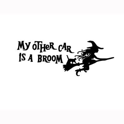 My Other Car Is A Broom Sticker Large