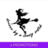 Driven By A Crazy Witch Sticker