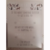 Large Cat's Rules Wall Plaque