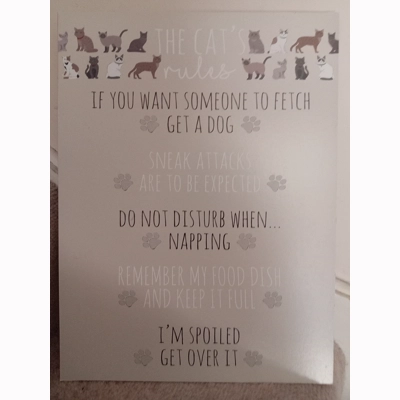 Large Cat's Rules Wall Plaque Large Cat's Rules Wall Plaque