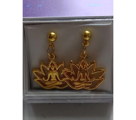 Gold coloured Chakra yoga stud earrings