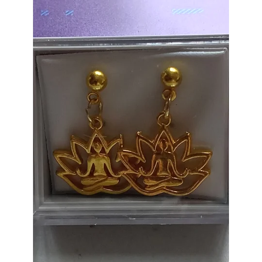 gold chakra yoga stud earrings