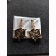 Gold and black Cobweb stud earrings