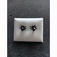 Black spider stud earrings