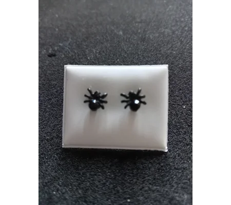 Black spider stud earrings