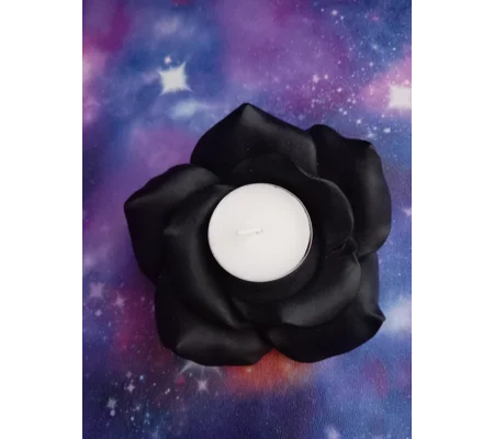 Black rose petal tealight holder