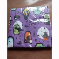 purple Halloween Party napkins