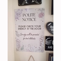 Polite Notice energy smudge metal..