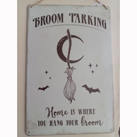 Broom parking metal sign
