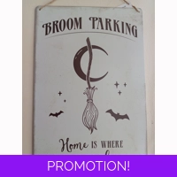 Broom parking metal sign