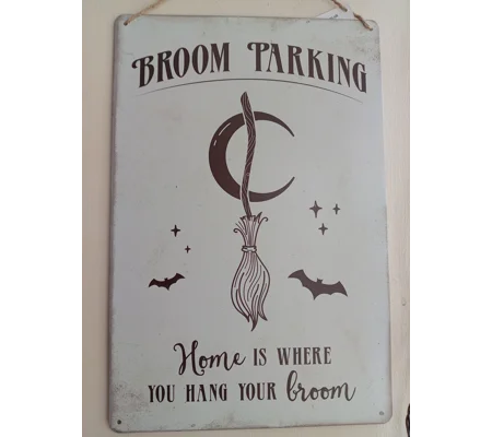 Broom parking metal sign