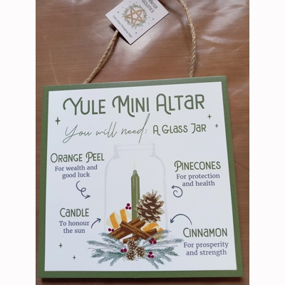 Yule Mini Altar plaque