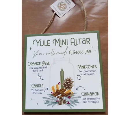 Yule Mini Altar plaque