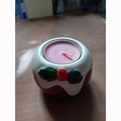 Christmas pudding tealight holder
