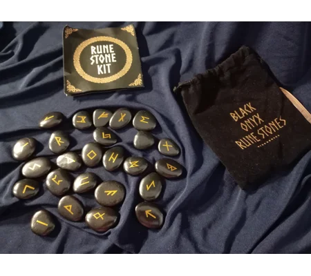 Black Onyx Rune Stone set