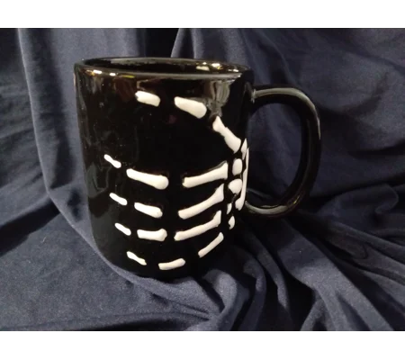 skeleton hand mug
