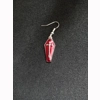 red coffin earrings