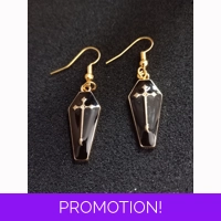 black coffin earrings