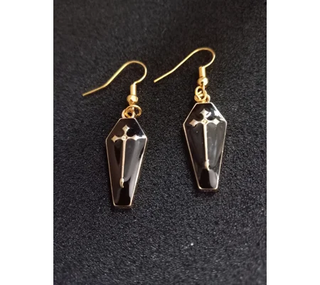 black coffin earrings