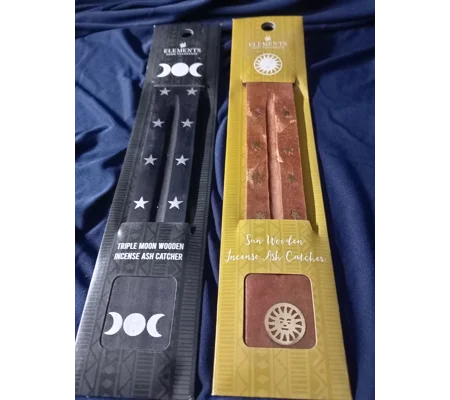 Wooden incense ash catcher