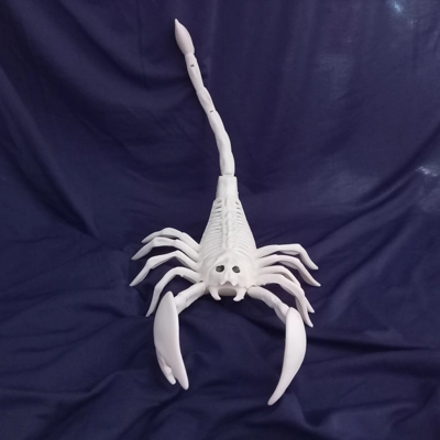 White Skeleton Scorpion with posable tail