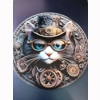 Steampunk Cat Plate Sign