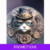 Steampunk Cat Plate Sign