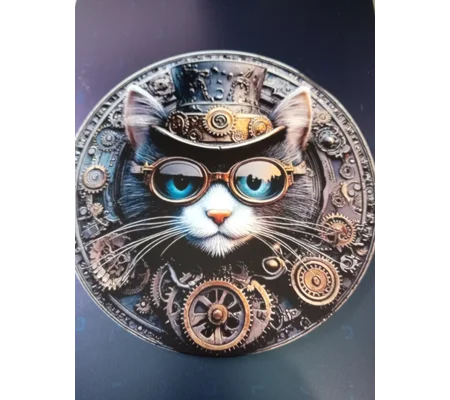 Steampunk Cat Plate Sign