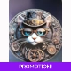 Steampunk Cat Plate Sign