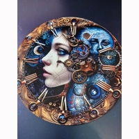 Steampunk Lady Plate Sign