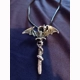 Stainless steel dragon and sword choker necklace
