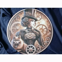 Steampunk Woman in Top Hat Plaque