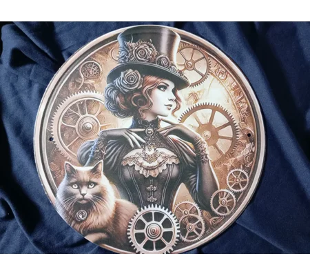 Steampunk Woman in Top Hat Plaque