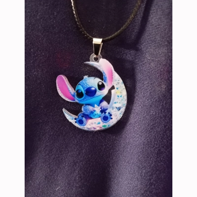 Stitch Acrylic Double Sided Choker  Necklace