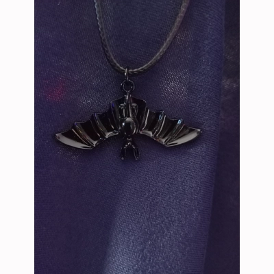Black Enamel Bat Choker Necklace