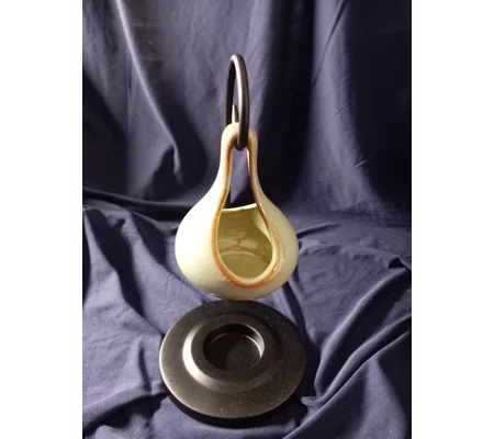 Teardrop shaped Hanging oil burner with stand