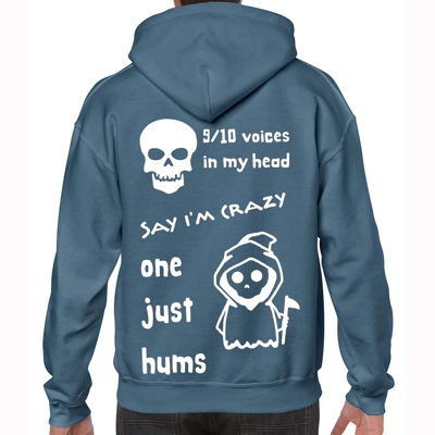 9/10 Voices In My Head Dark Blue Hoodie